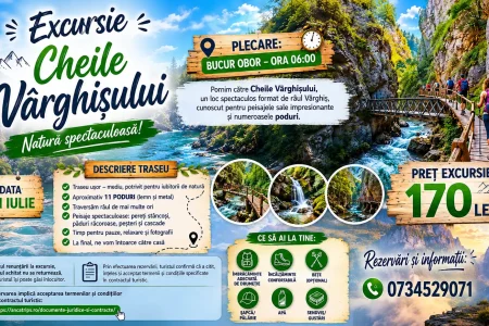 Drumeție ușoară in Cheile Vârghișului