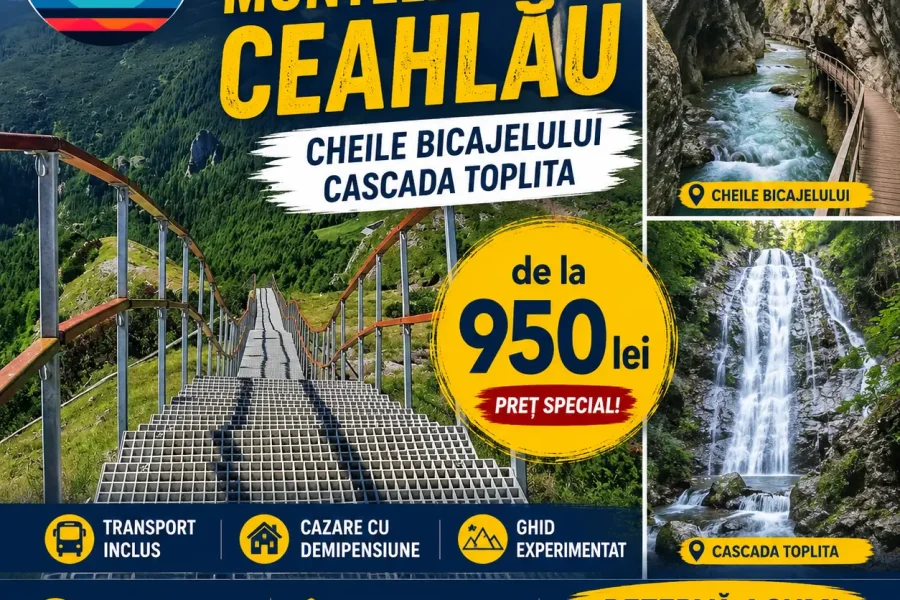 Drumeție la Muntele Sacru Ceahlău Cheile Bicajelului Cascada Toplita